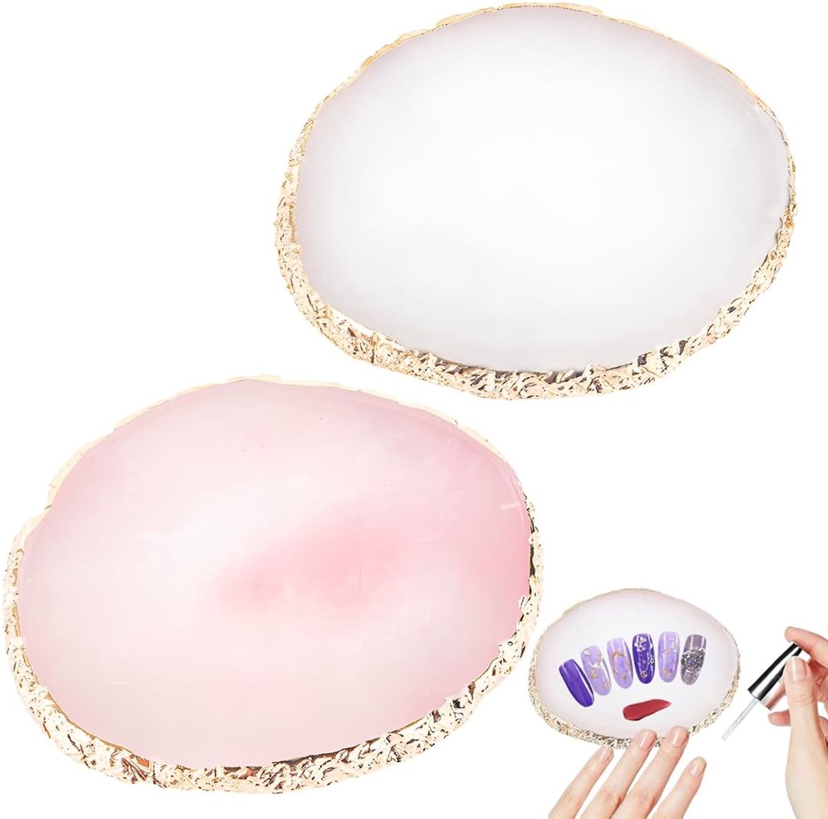Nail Art Palettes Set - 2 Stuks - Kunststof Mengpaletten - Gemakkelijk schoon te maken - ShopVlot