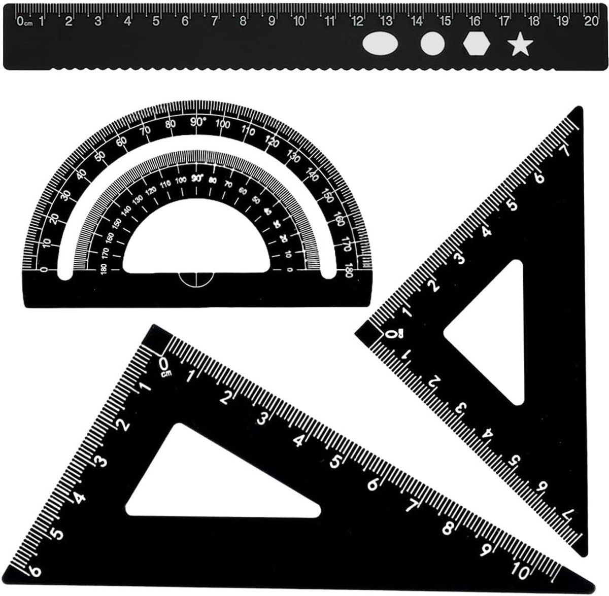 Tekeningenset 4-delig - Metalen Liniaal - Geometrische Protractor - Precisie voor Professionals - ShopVlot