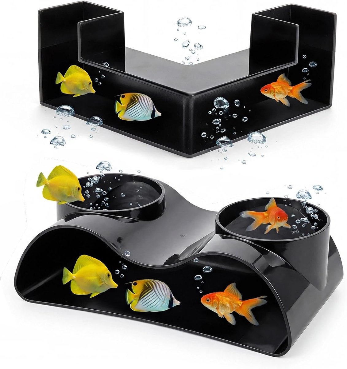 Aquarium tunnel 17.6/12.5 cm - ABS kunststof - 2 ingangen - perfecte schuilplaats voor vissen - ShopVlot