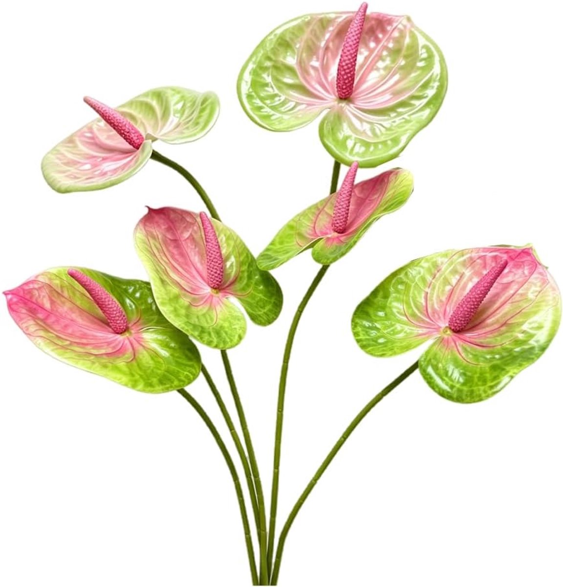 Kunstbloemen 24 inch - Anthurium Lelie - Set van 5 stelen - Perfect voor bruiloften en decoratie - ShopVlot
