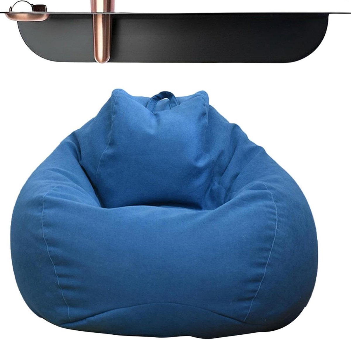 Zitzakhoes - Slaapzak Liner - Opbergen en Zitten - Machinewasbaar - 90 x 110 cm - Blauw