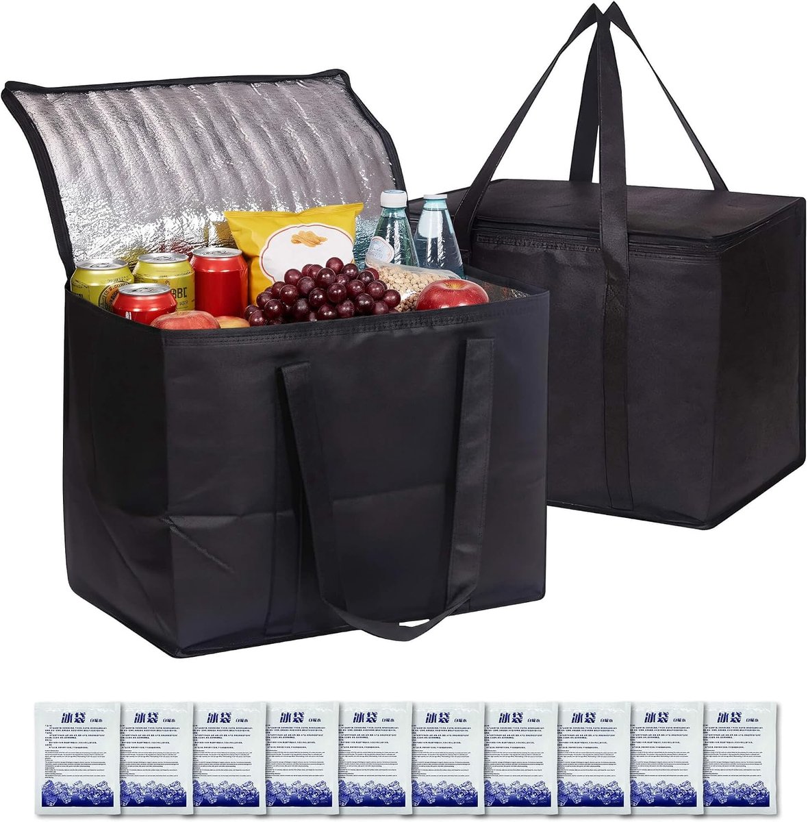 Koeltas 40L - 2 Stuks - Opvouwbaar - Ideaal voor boodschappen en picknick - ShopVlot