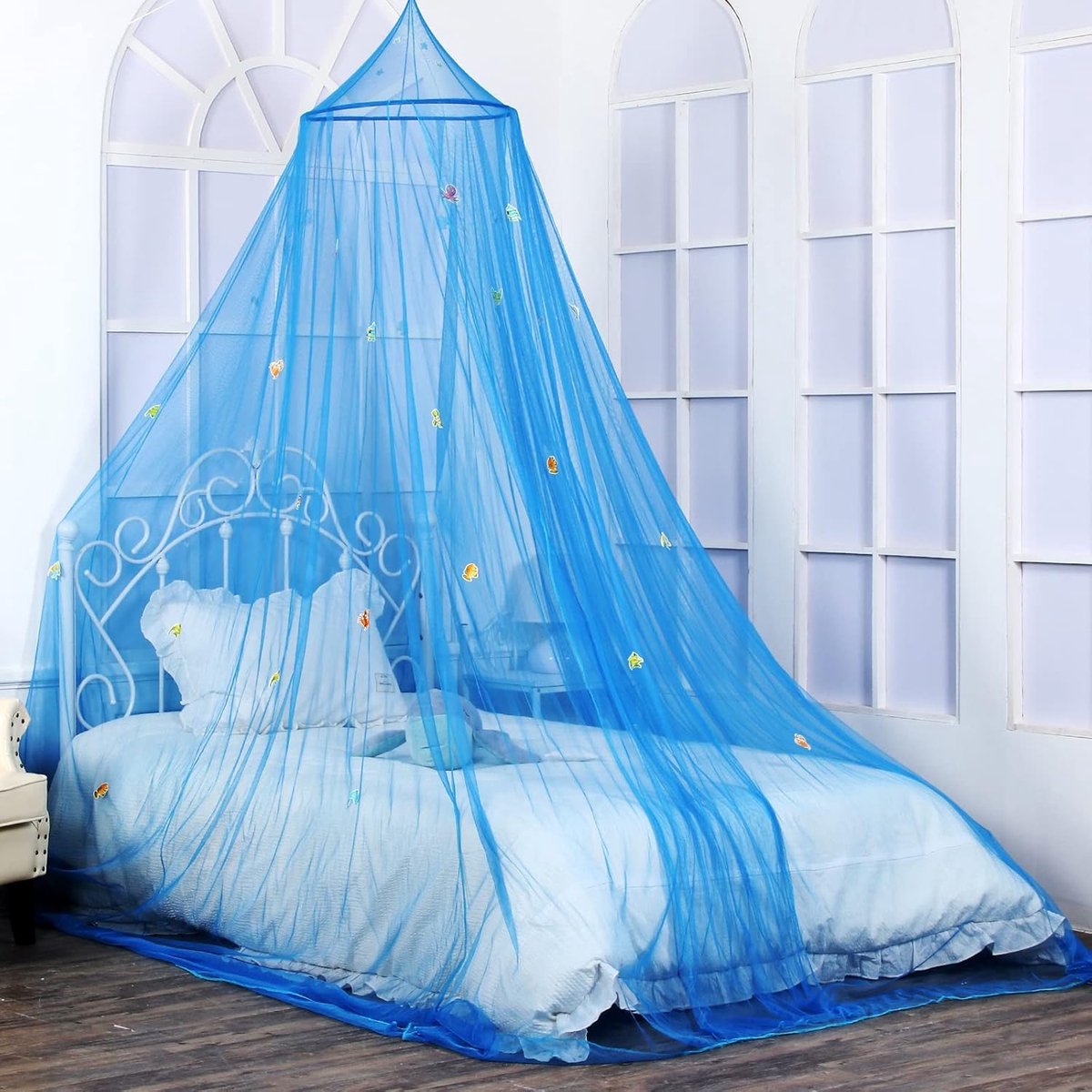 Bedluifel met gloeiende zeedieren - Mosquito net - Voor babybed, ledikant en peuterbed - Droom van de zee - ShopVlot
