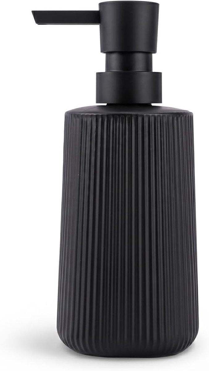 1 stuks zeepdispenser, glazen kunststof pompdispenser voor vloeibare zeep, navulbaar en herbruikbaar, zonder boren, voor badkamer, keuken, douche, toilet, wandmontage, ruimtebesparend, modern design