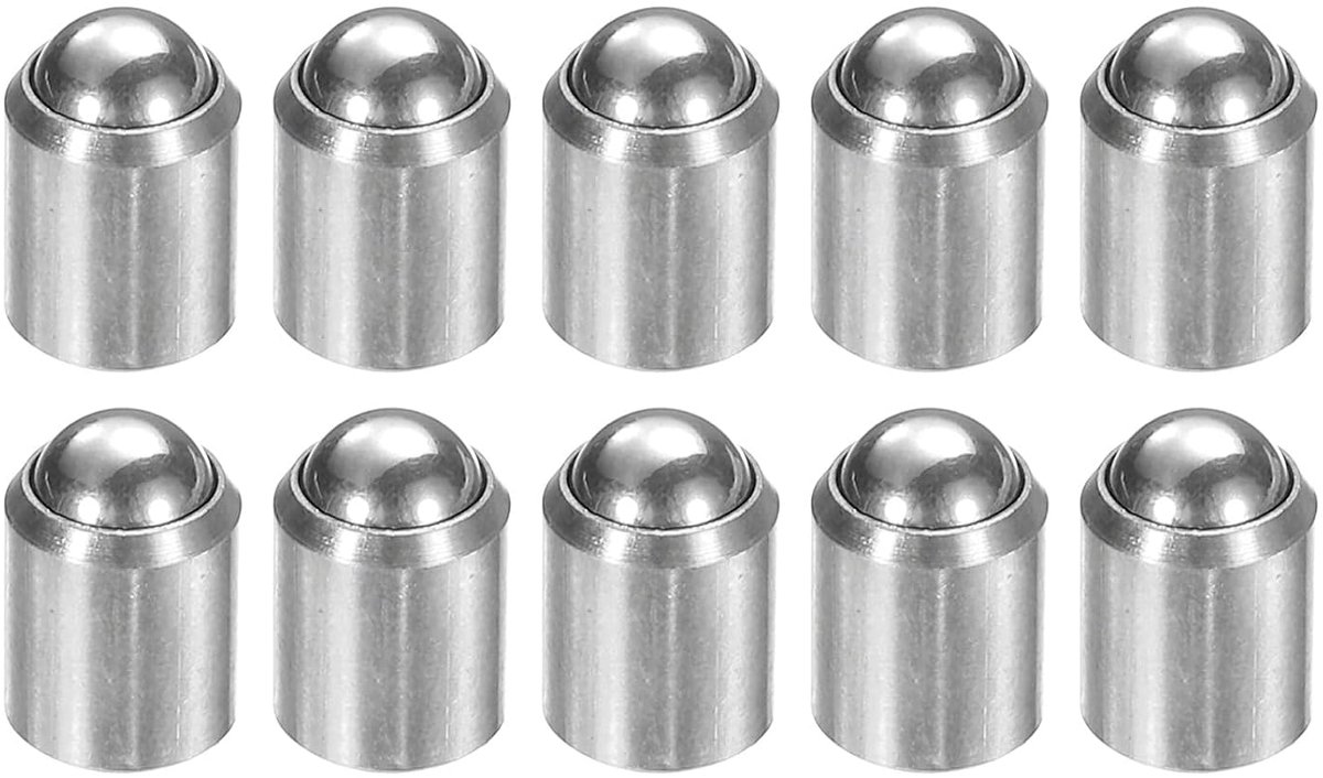 10 stuks kogelpuntdrukveren, 5 x 6 mm, 304 roestvrij staal, geen trappenpositioneringskralen, kogelveerdrukveren, kogelhengel voor deurkast, mechanische apparaten, meubels