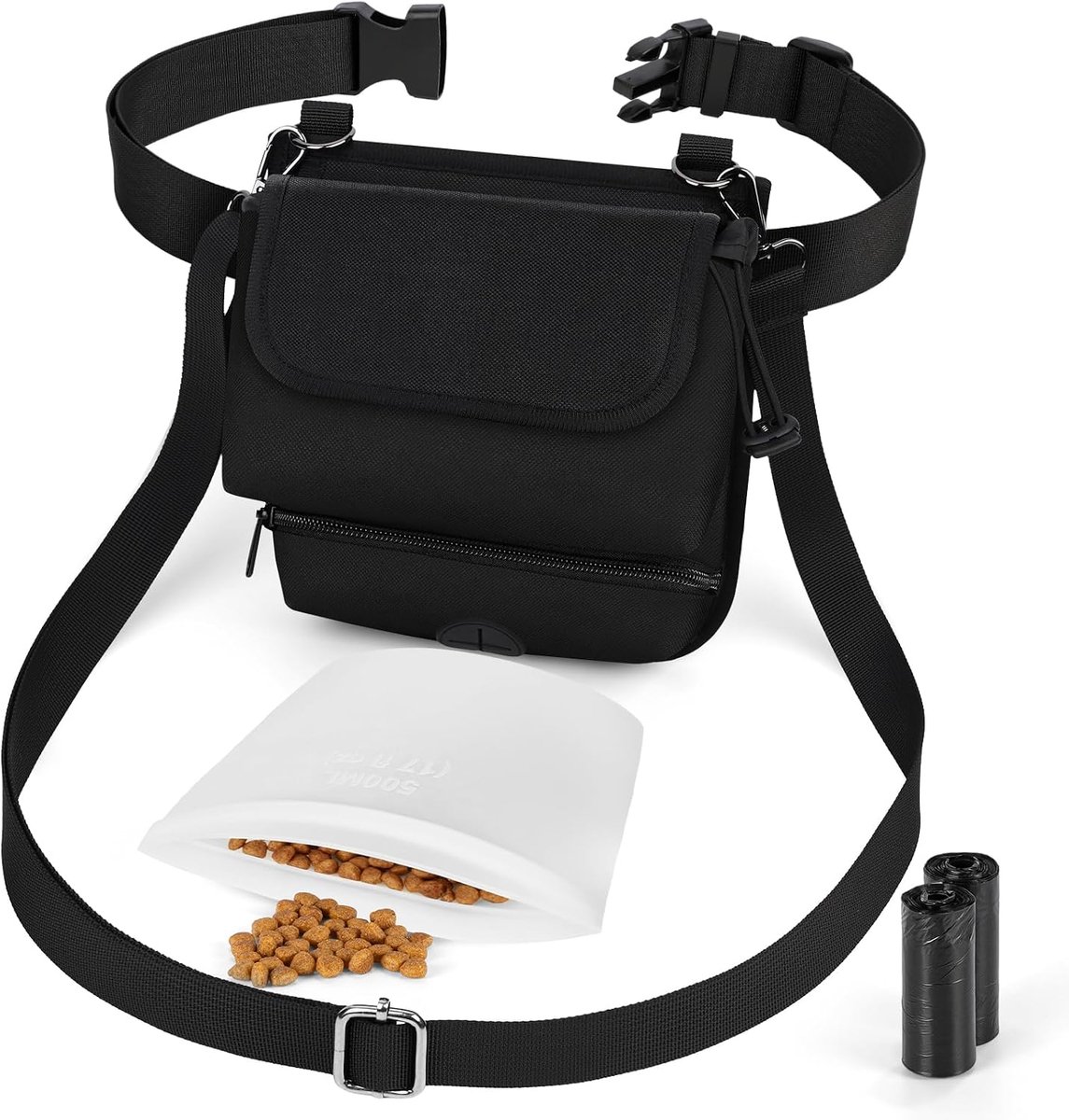 Snoepzak voor Honden, 3 Stuks, Accessoires, Met Snoepzak, Binnen, Siliconen, 500 ml, 2 Poepzakjes en Traktatietas, Training, Wandelen, Reizen