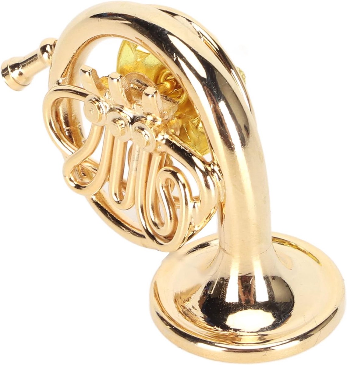 Broche Pin, Gouden Miniatuur Franse Hoorn Vorm Revers Pin, Mini Koperen Muziekinstrument Broche met Opbergdoos, Franse Hoorn Broche