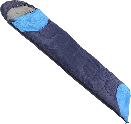 Kampeer slaapzak - Lichtgewicht tas - Buiten slapen - Huidvriendelijk katoen - 215x72cm - Marineblauw — afbeelding 3