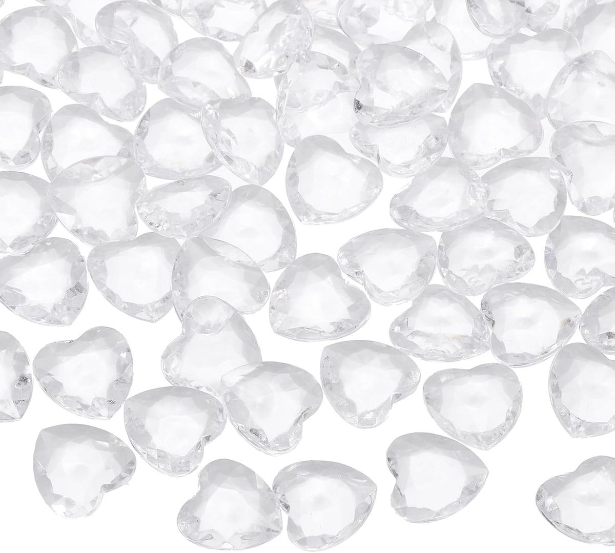 50 stuks hartvormige strass-steentjes van acryl, 12 mm met puntige basis, kristalhart, transparant, stenen voor vaasdecoratie, knutselen, schilderen, decoratie