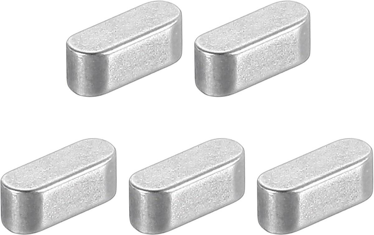 5 stuks veersleutels met rond uiteinde, 3 x 3 x 8 mm, roestvrij staal, professionele parallelle sleutel voor aandrijfas voor industriële en mechanische bevestigingen