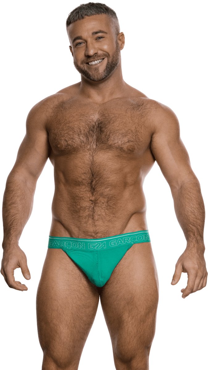 Garçon Thong Courtside Green - MAAT M - Heren Ondergoed - String voor Man - Mannen Thong