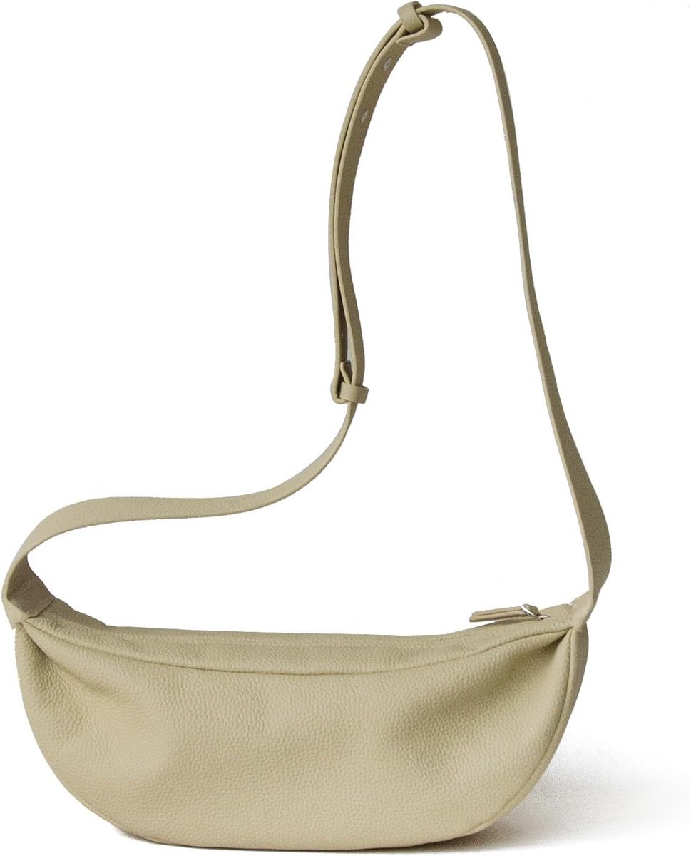 Halve maan tas voor dames: echt lederen halve maan tas verstelbare riem dames Cross-Body tassen