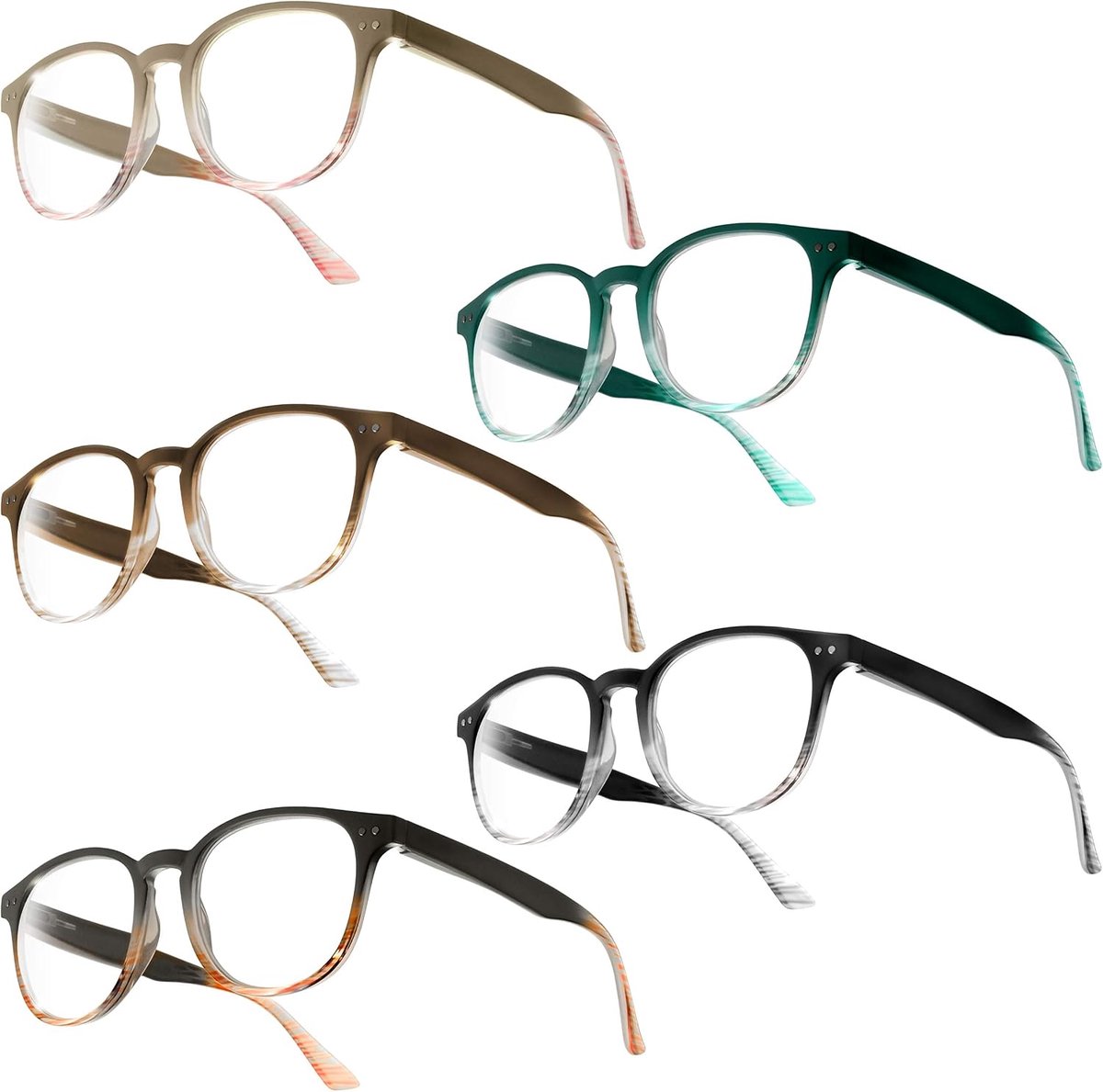 Sky leesbril Gil - 5-pack plastic leesbrillen met veerscharnieren