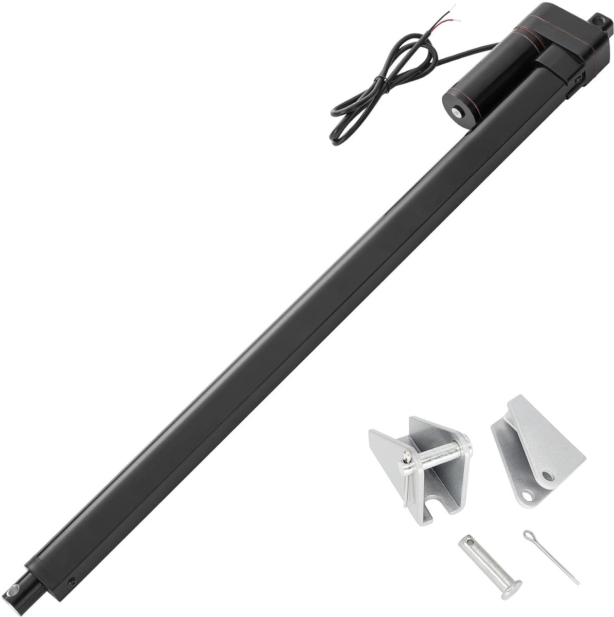 Lineaire motor, 1000 mm, 3000 N, IP65 waterdicht, lineaire aandrijving, 12 V, lineaire actuator, 5 mm/s, met montagebeugels, voor deur, kast, raamopener, deuropener, thuisautomatisering