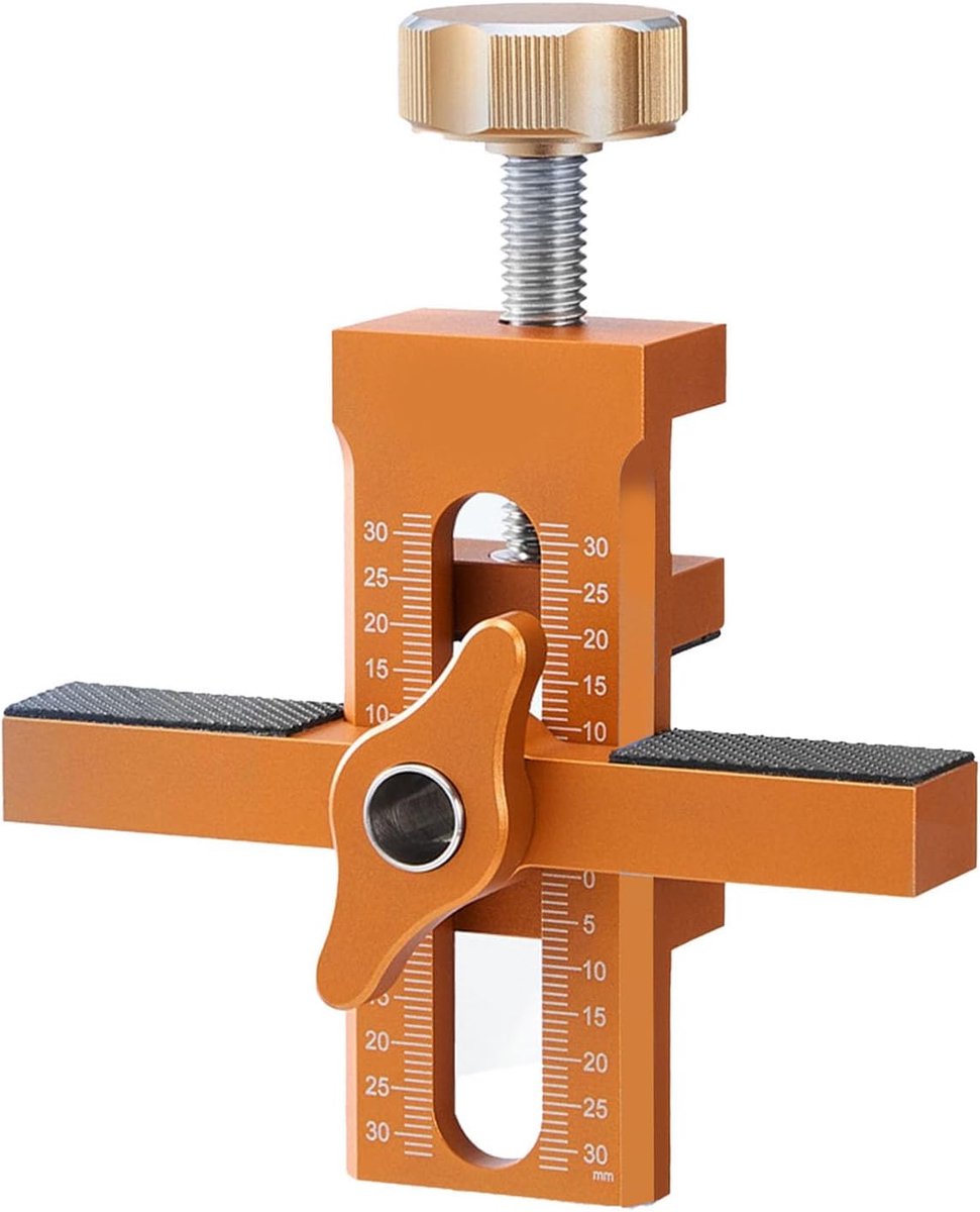 Installatie Positioner, Gemakkelijk Verstelbare Aluminium Legering Kastdeur Montage Mal met 6 Mm 8 Mm 10 Mm Vijzers Bits Veelzijdige Kast Hardware Jig voor Frameloze Kaste