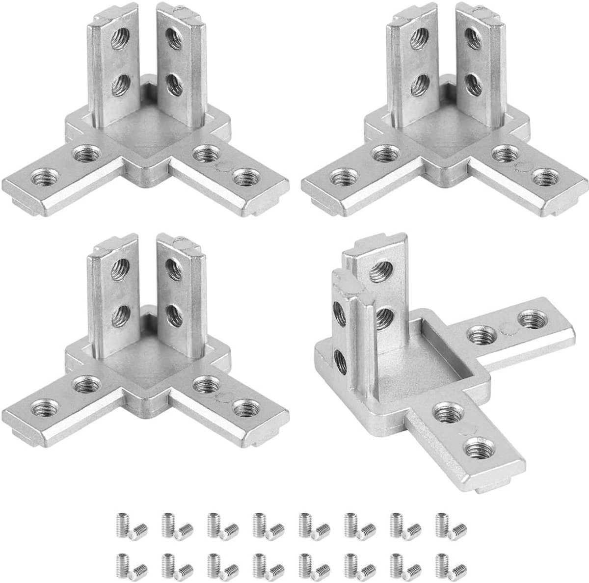 4 stuks aluminium profiel hoekschakelaars serie 30 x 30, hoekbeugel montagemateriaal met schroeven, voor CNC-machines, 3D-printers, robotica-frames