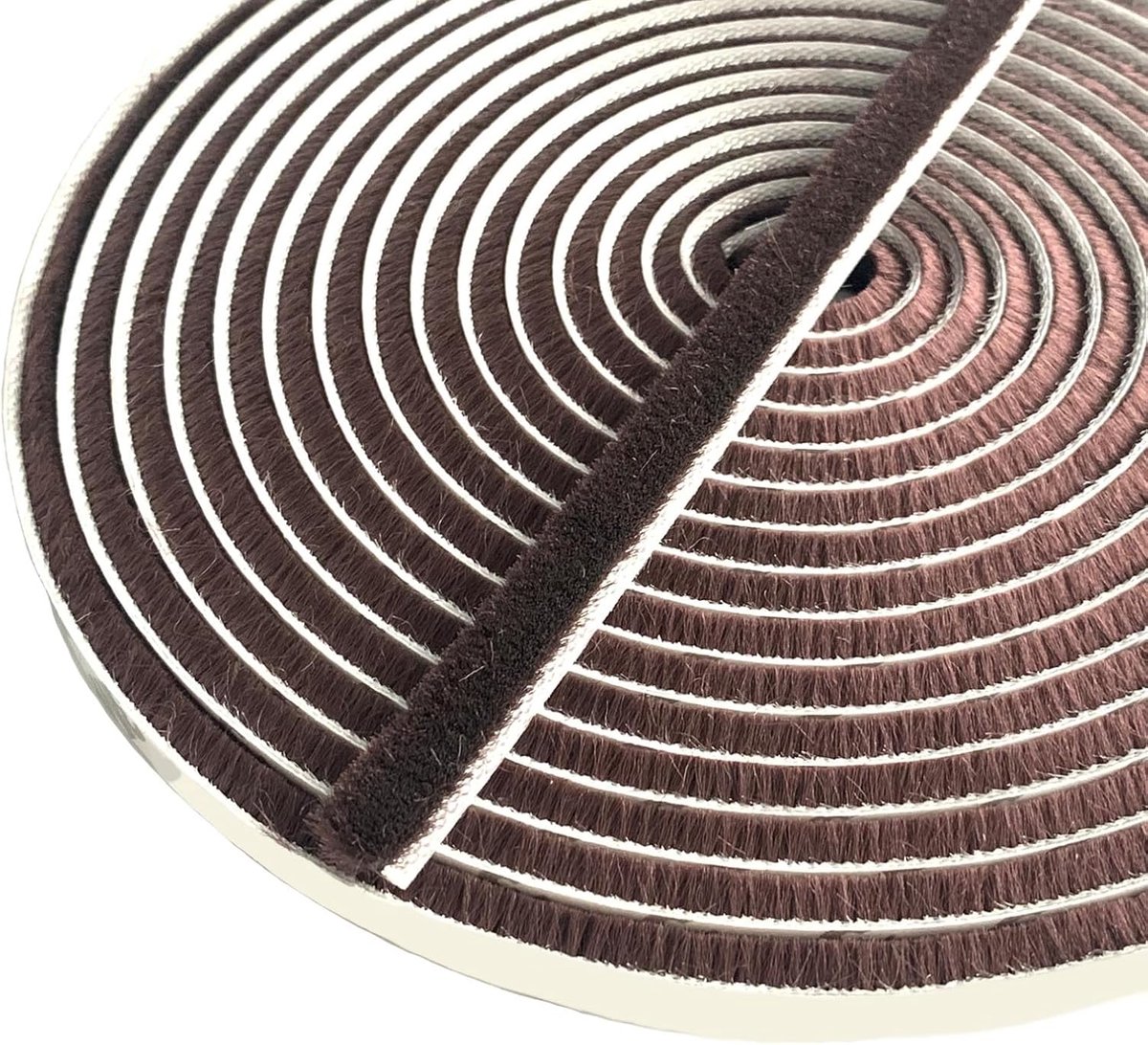 Tochtwering, 10 m (L) x 9 mm (B) x 5 mm (D) Borstel Tochtwering, Tochtwering, Tochtweringstrip Voor Voordeur, Tochtwering Voor Ramen, Bruin