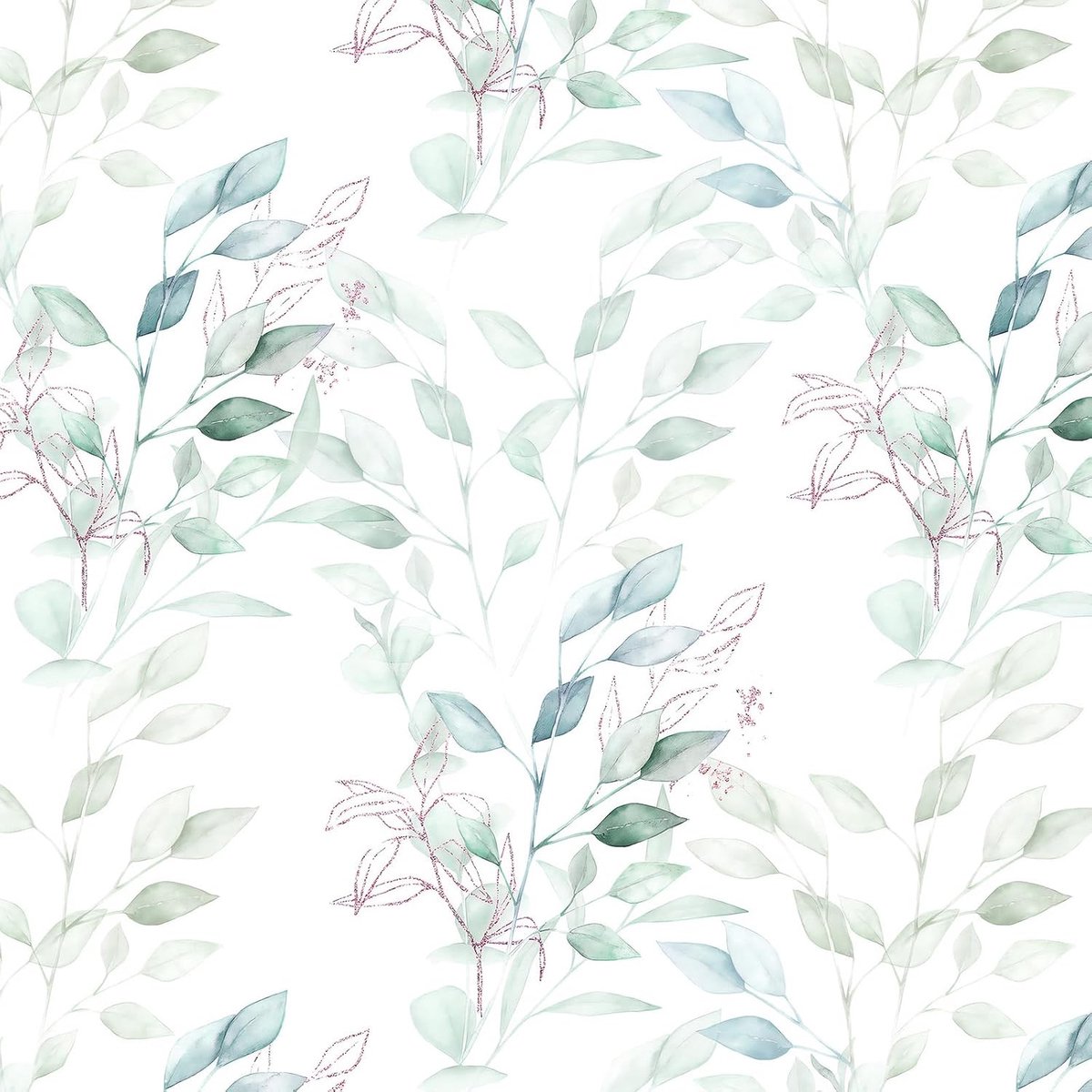 Behang, bladeren, waterdichte meubelfolie, zelfklevende vinyl plakfolie voor slaapkamer, woonkamer, muur, meubels, decoratief groen
