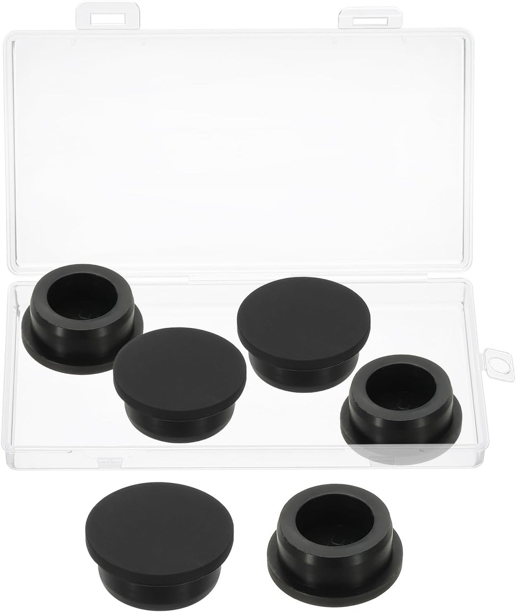 Siliconen rubberen stop flexibele zachte siliconen stop T-vorm met gaten 31-32 mm zwart 6 stuks