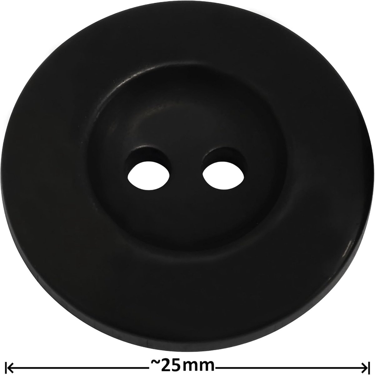 Knopen Ø25x4mm met 2 gaten 40L L40 - Kleur zwart - kunststof - opening 3 mm - korte kleding naaien decoratie kleding