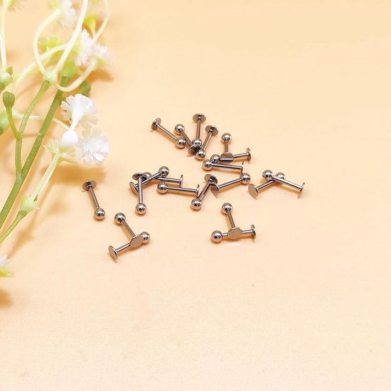Studs 16G Platte Terug Helix Tragus Kraakbeen Oorbel Stud Rvs — afbeelding 3