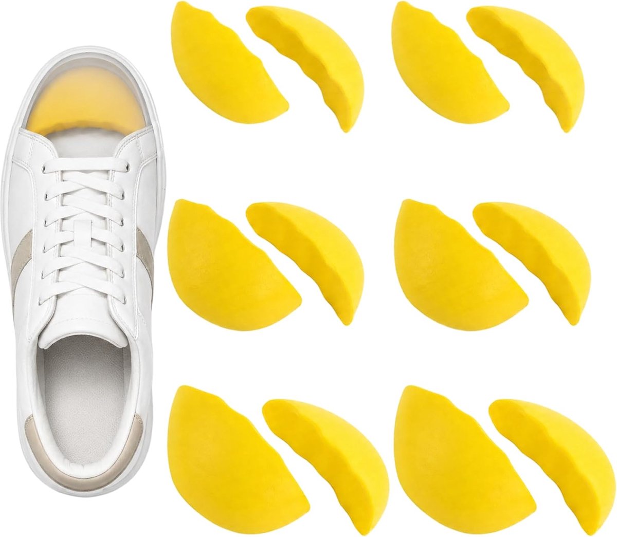 6 paar schoenvulers, teenvulers, uniseks, schoenverkleiner, schoenen, inlegzolen voor te grote schoenen, inlegzolen in de helft voor losse schoenen voor hoge hakken, voetpijnverlichting, avondschoenen