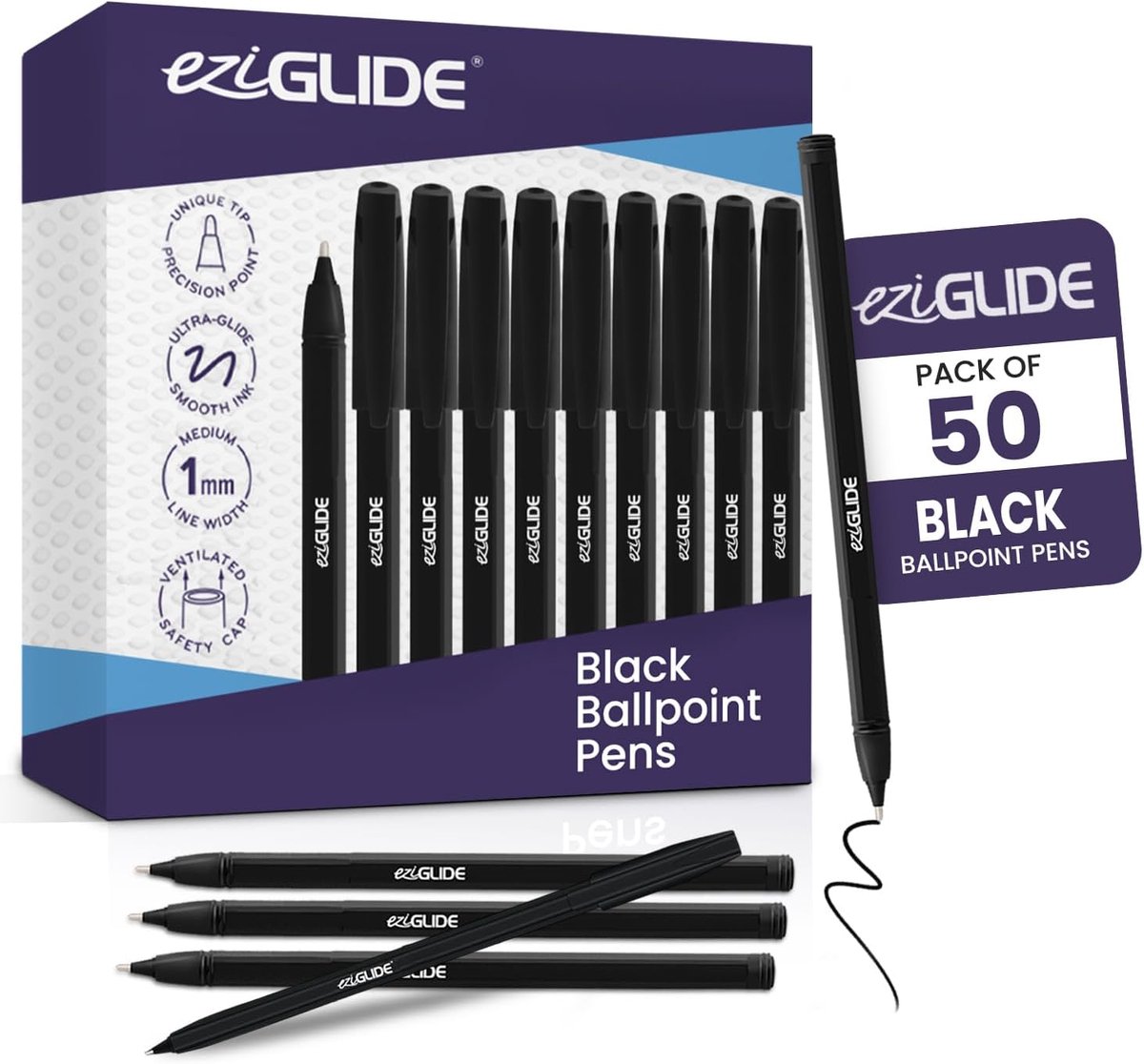 Balpen 1mm - zwart - soepel schrijffunctie - ideaal voor school - ShopVlot