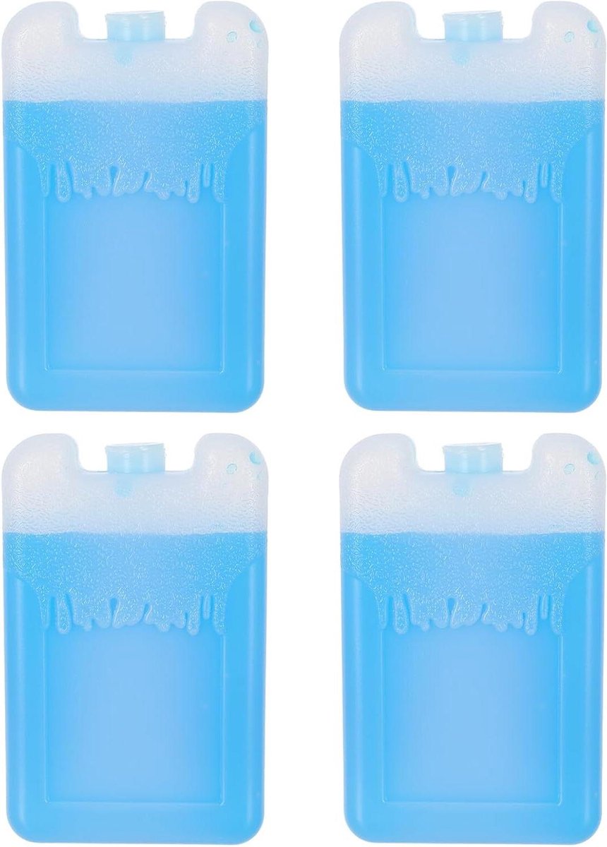 Herbruikbare Koelelementen - IJspakken Vriezer - Voedsel Koeling - Flexibel en Duurzaam - 4 Stuks - Blauw