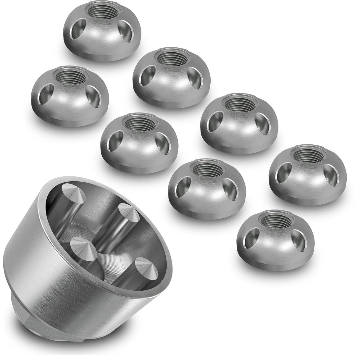 Antidiefstalmoeren M6, M8, M10, M12 - RVS V2A - 4 gaten - Beveiliging voor auto en hobby - ShopVlot