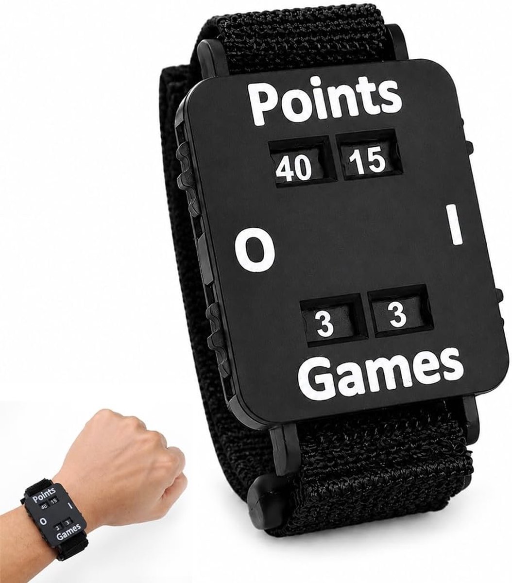 Armband teller met verstelbare riem - ABS bord accessoires - groot leesbaar scherm - ideaal voor tennis en badminton - ShopVlot
