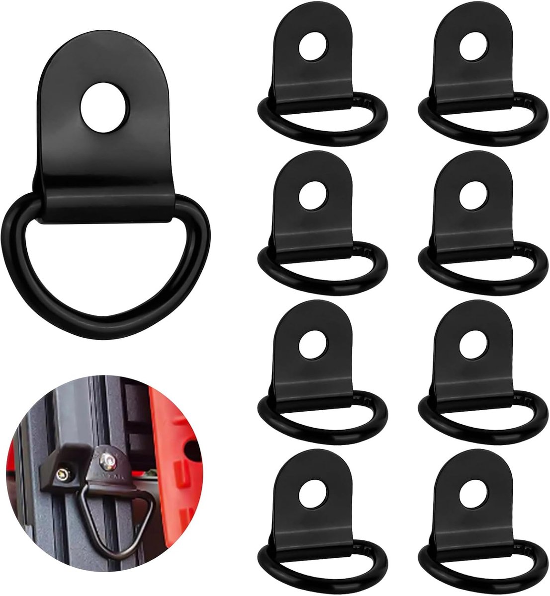 D-Ringen Lashing Eyelets 8 Stuks - Roestvrij staal - Laadvermogen tot 200 kg - Ideaal voor trailers - ShopVlot