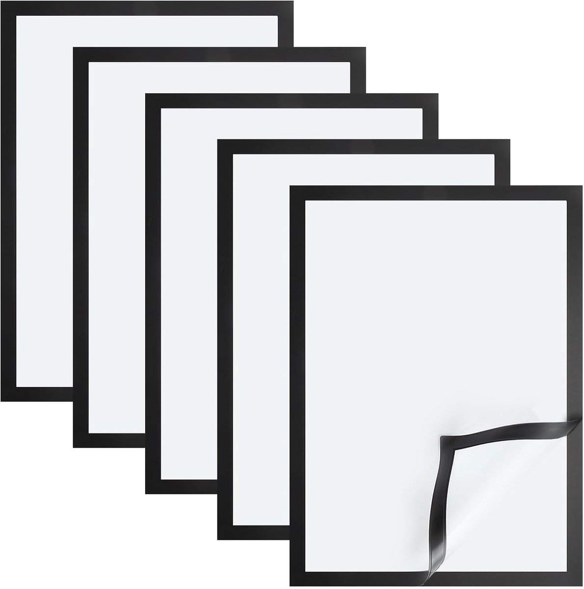 Magnetische fotolijsten A4 - Zelfklevend zwart - Sterke magnetische sluiting - Ideaal voor documenten en certificaten - ShopVlot