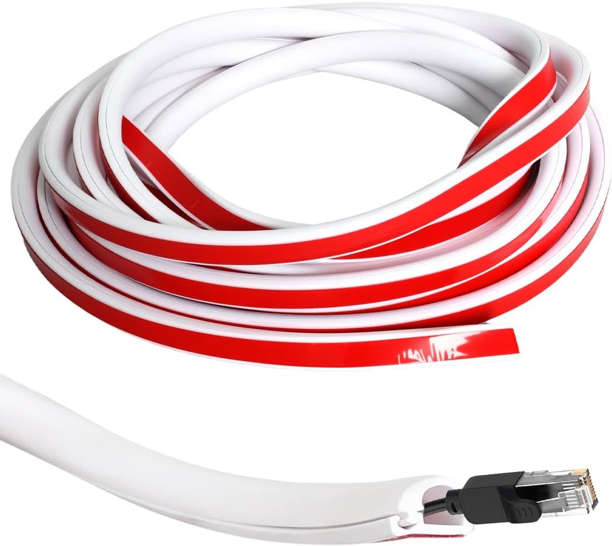 Kabelgoot 5M - witte siliconen goot - zelfklevend - voor nettere kabels - ShopVlot