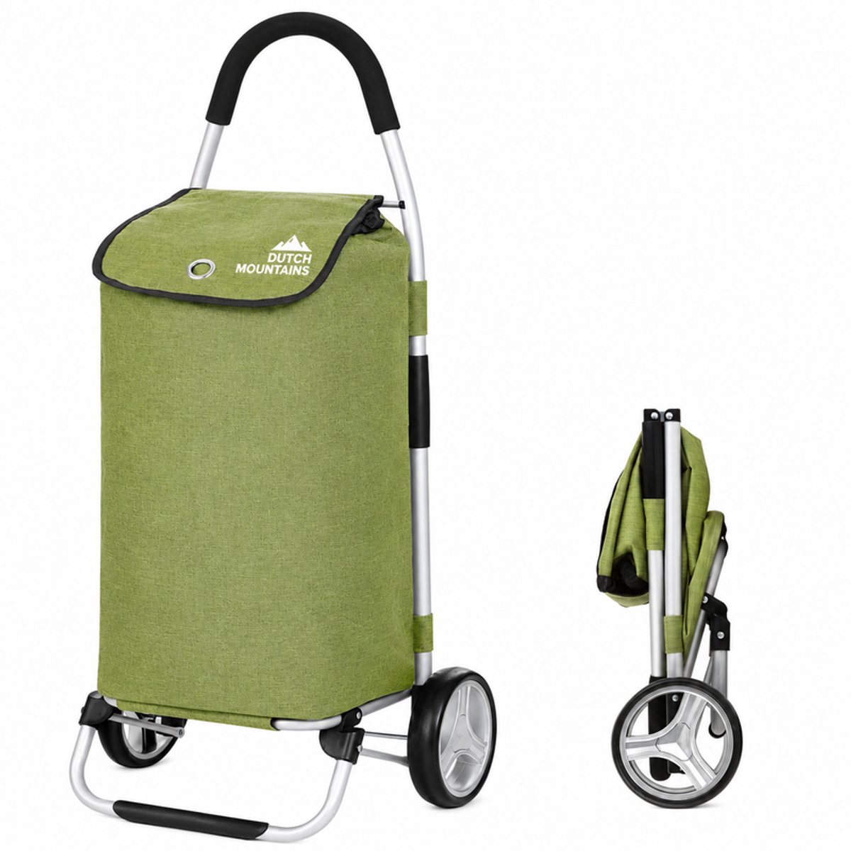 Dutch Mountains Boodschappentrolley 45 liter - Opvouwbare Boodschappenwagen - Boodschappenkar - Groen