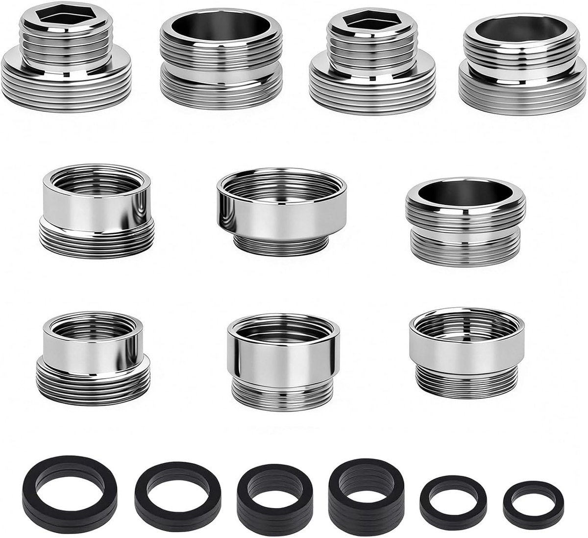 Kraanadapterset 10 stuks - Messing - Universele maten - Ideaal voor tuinslangen - ShopVlot