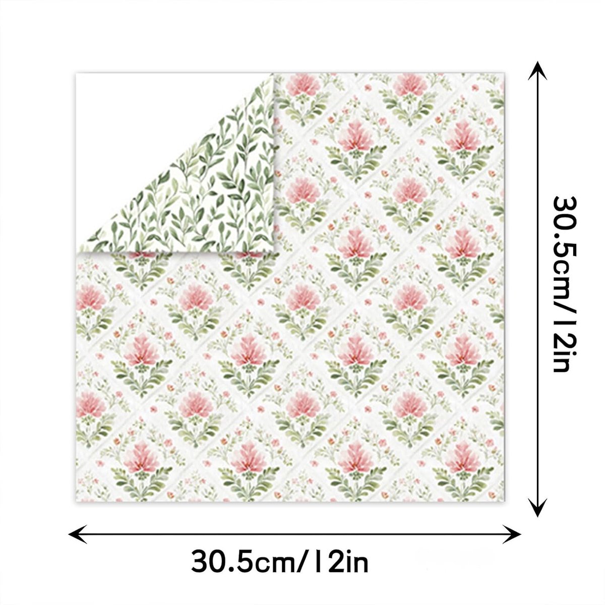 Plakboekpapier 30,5 x 30,5 cm - Bloem decoratief - Dubbelzijdig - Voor creatieve fotoalbums - ShopVlot