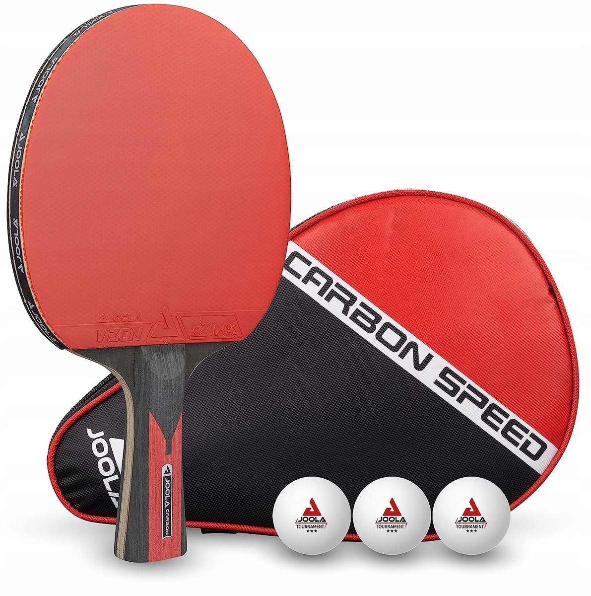 Merkloze Tafeltennisracket Carbon Speed ​​Set met Ballen en Tui