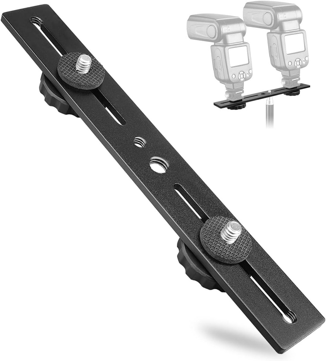 Dubbele flitsverlengstang 20,3 cm - aluminiumlegering - universele aansluiting - ideaal voor fotografen - ShopVlot