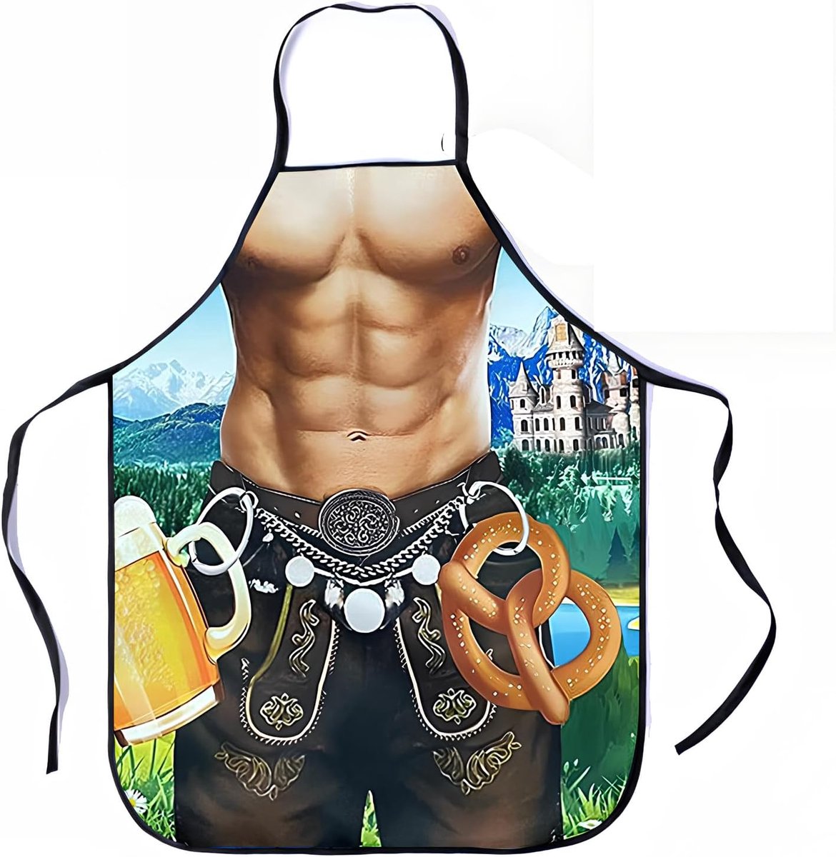 Kookschort voor mannen - grappig barbecue schort - unieke dirndl stijl - waterproof voor Oktoberfest - SnelShoppen