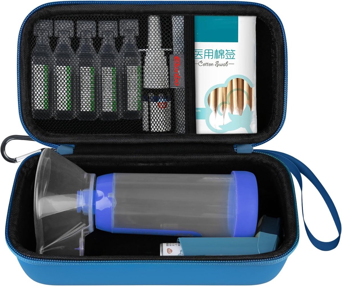 Astma inhaler opbergcase - blauw - voor kinderen en volwassenen - georganiseerd reizen - SnelShoppen