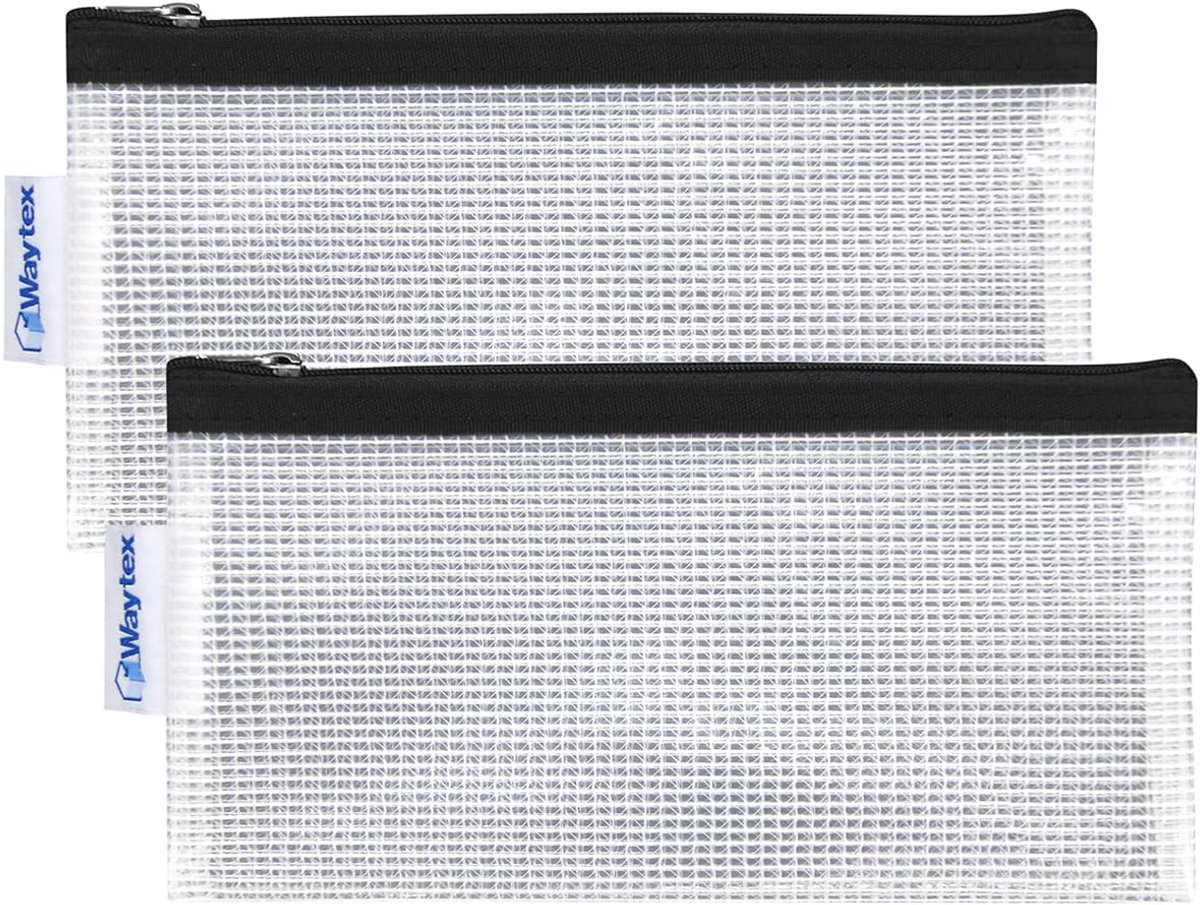 EVA opbergcase 22 x 11 cm - transparant zonder PVC - gekleurde rand - ideaal voor onderweg - SnelShoppen