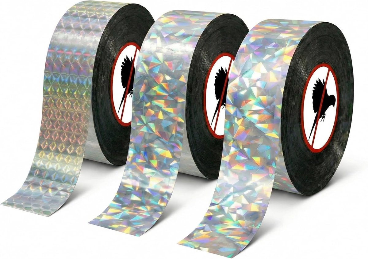 Vogelafweerband 150 m x 4,5 cm - reflecterende vogelverschrikker - eenvoudig te installeren - SnelShoppen