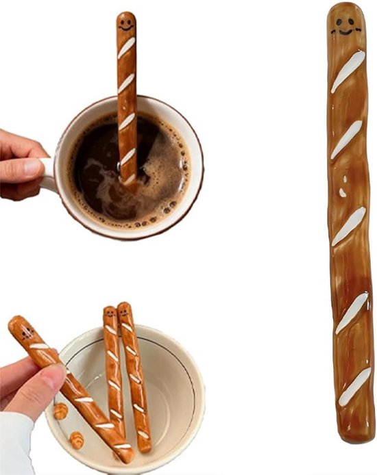 Keramische Roerder - Drankstokje - Dranken Mengen - Ergonomisch Ontwerp - 13 cm Lengte - Wit — afbeelding 3