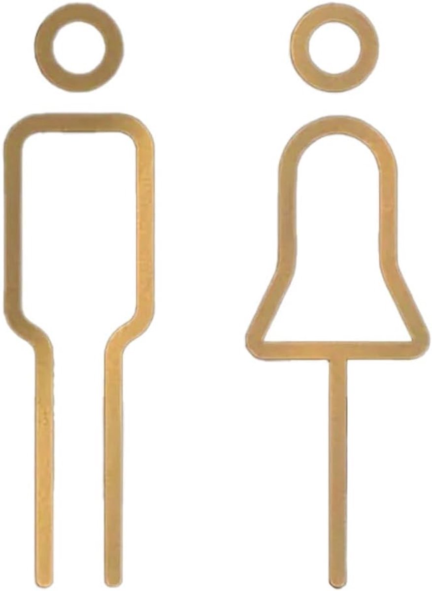 Toiletbordjes dames en heren - acryl goud - zelfklevend naamplaatje - decoratie voor badkamer - SnelShoppen