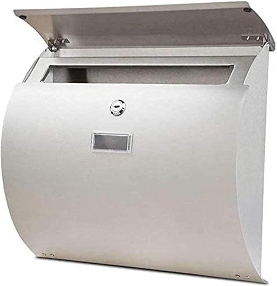 Afsluitbare Brievenbus - Wandbrievenbus Roestvrijstaal - Post Ontvangen - Geluidsabsorberend Ontwerp - 3.5 kg - Zilver