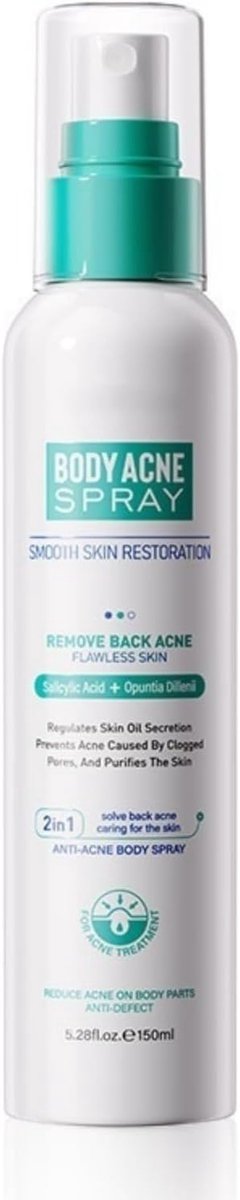 Spray tegen Lichaamsacne, Kalmeert Geïrriteerde Huid, Vermindert Roodheid, Reinigt Porien, Reguleert Talg, Droogt - ShopVlot