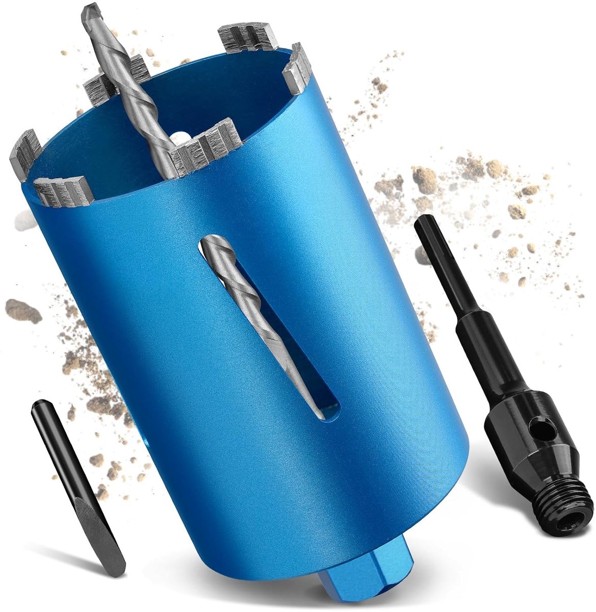 M22 Wet/Dry Drill Bit Crown L200mm Diameter 102mm with SDS Plus Adapter, 10mm Segment, Turbo Diamond Drill Crown, Can - ShopVlot