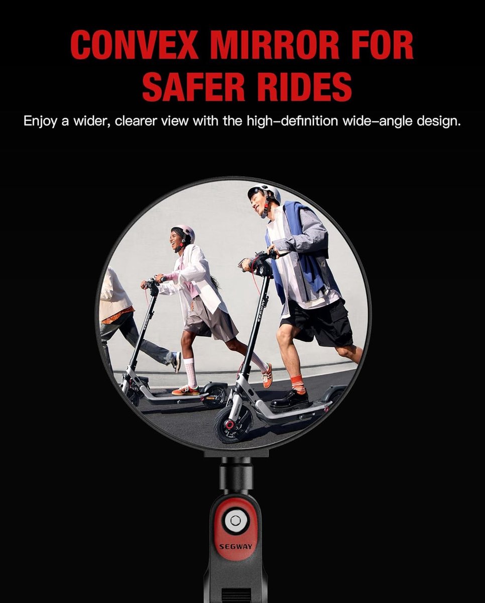 360° Adjustable Rearview Mirrors(Set of 2) Compatible with All Segway Ninebot Trottinettes MAX G30 G2 G3 ZT3 Pro GT3 - ShopVlot