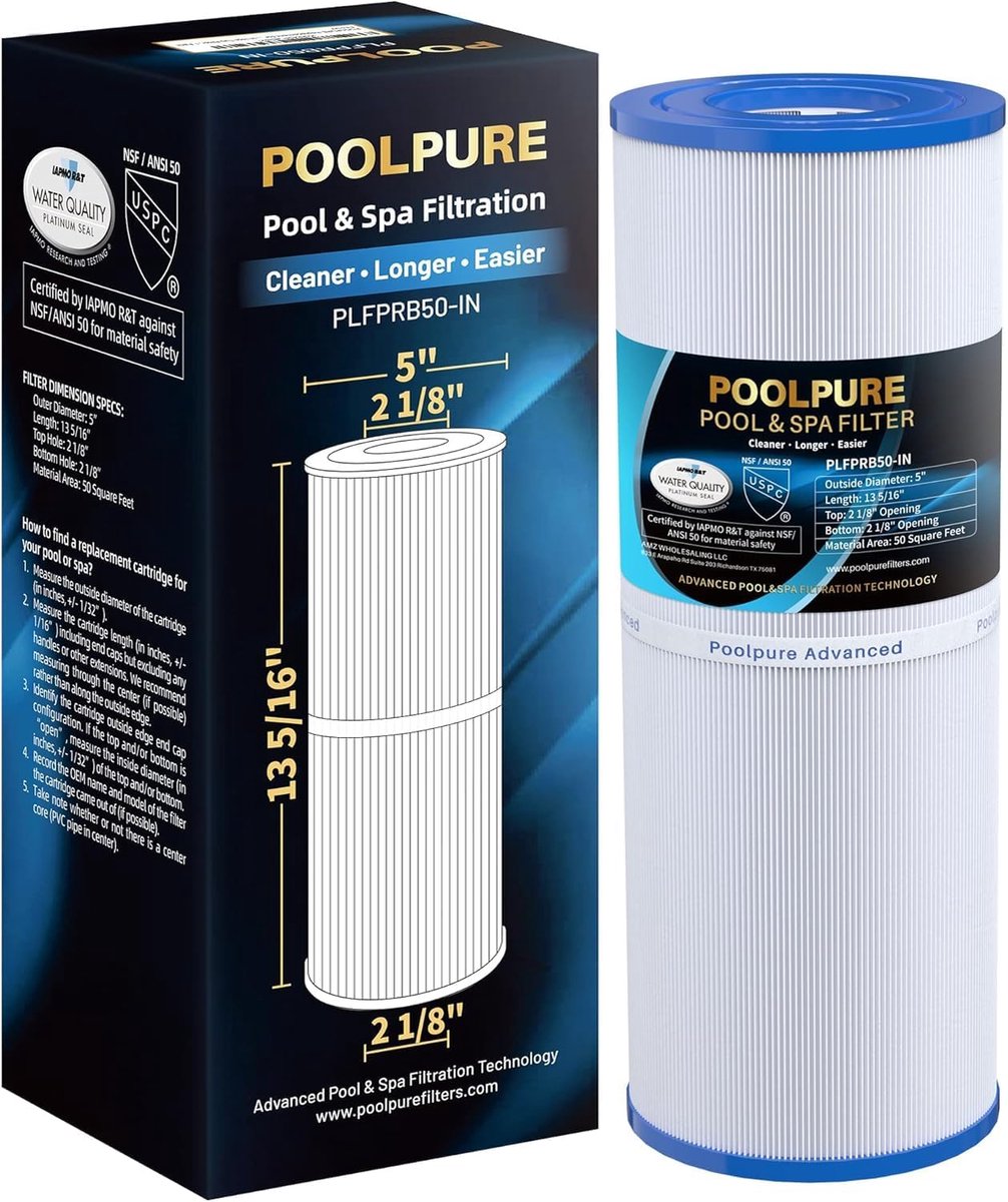 Spa filter cartridge 50 m² - geschikt voor Pleatco PRB50-IN en Unicel C-4950 - veilig en milieuvriendelijk - ShopVlot