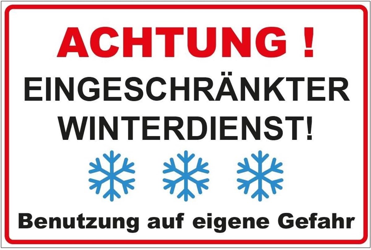 Signalisatiebord 200x140 mm - aluminium/Dibond - winterservice - weerbestendig - ShopVlot